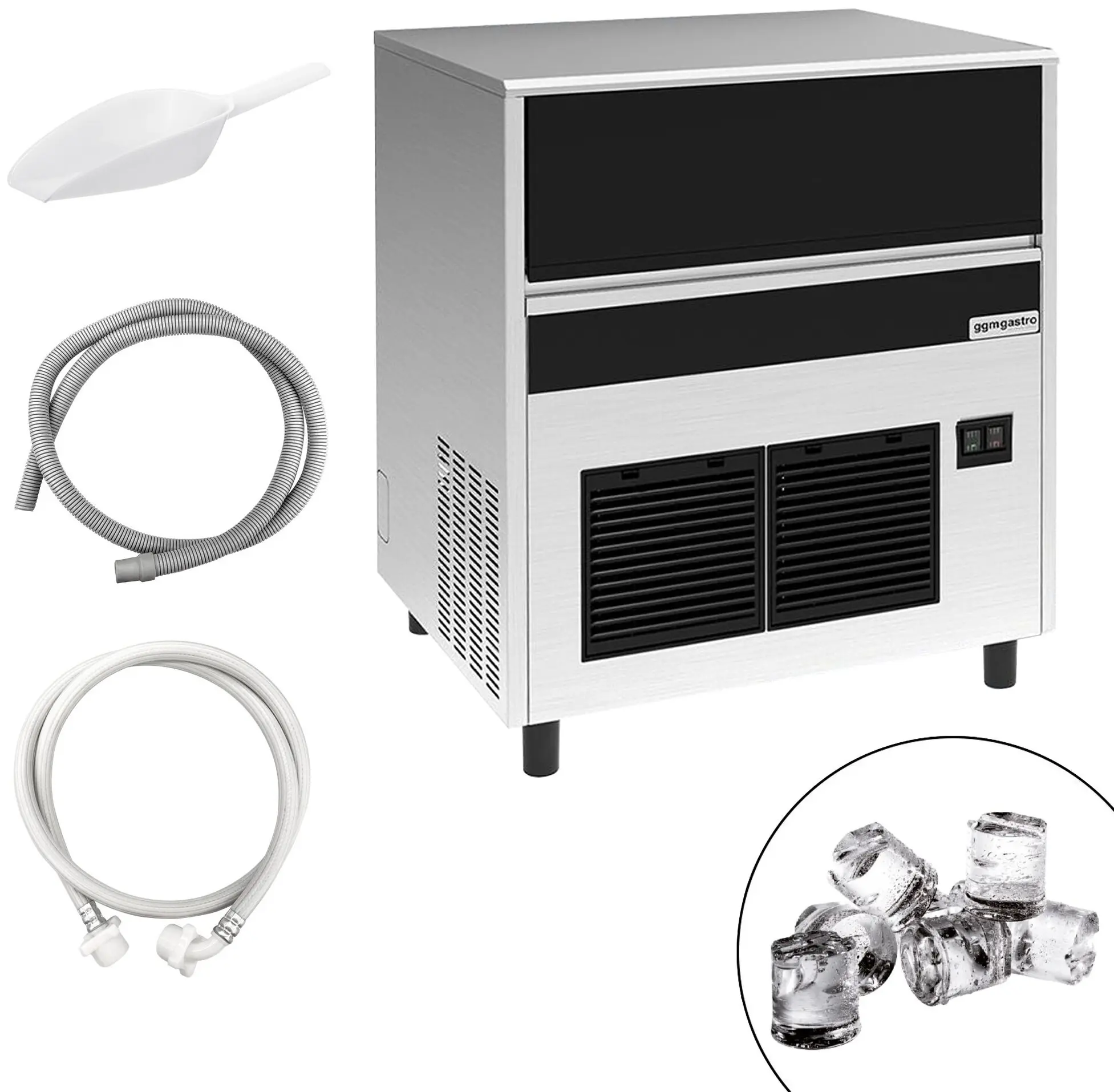 Льдогенератор GGM Gastro EKZ85FN (Inox/Black) - 8