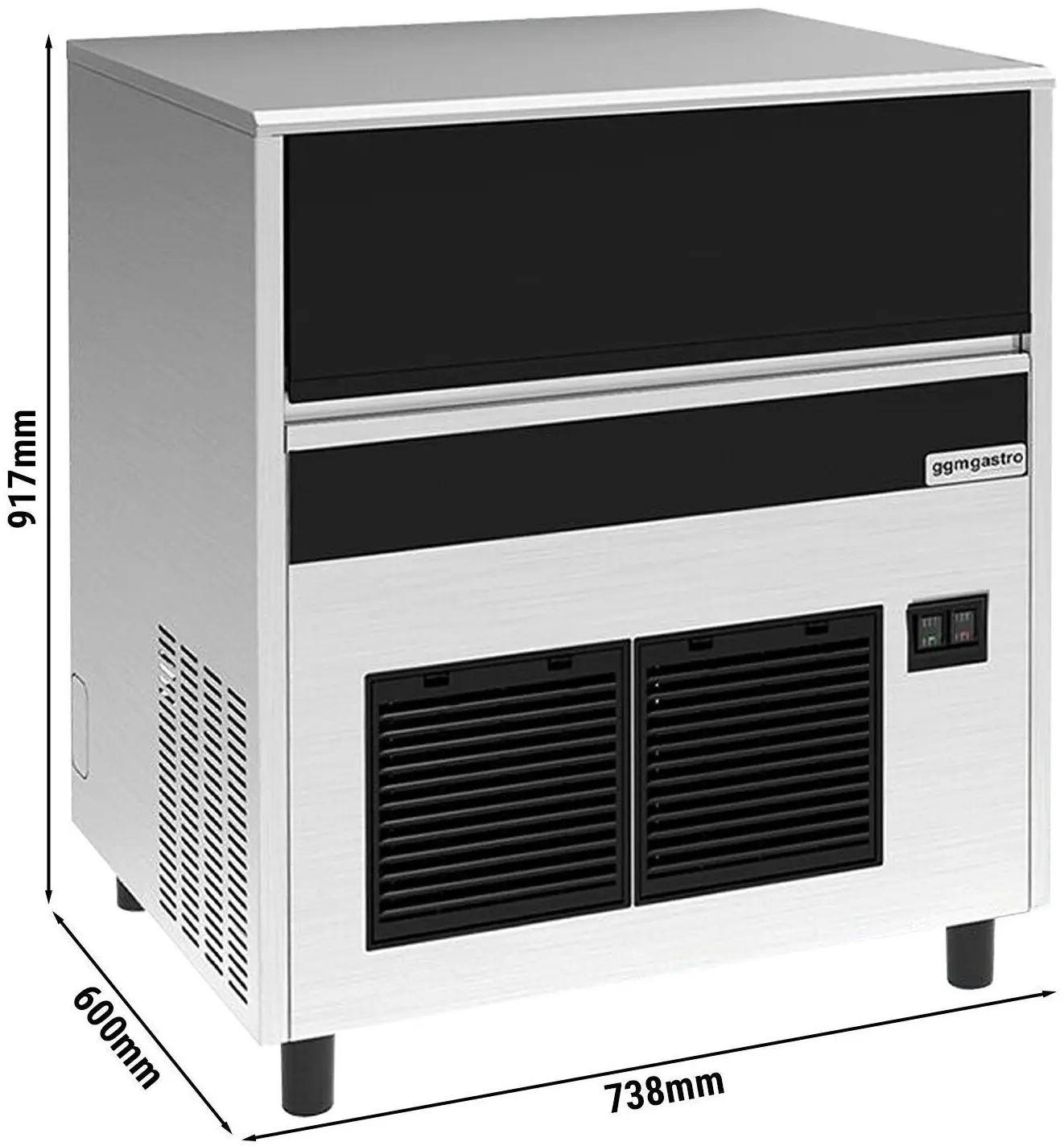 Льдогенератор GGM Gastro EKZ85FN (Inox/Black) - 10