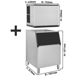 Льдогенератор GGM Gastro EWI212VH#EVI350 (Inox/Black) Thumb