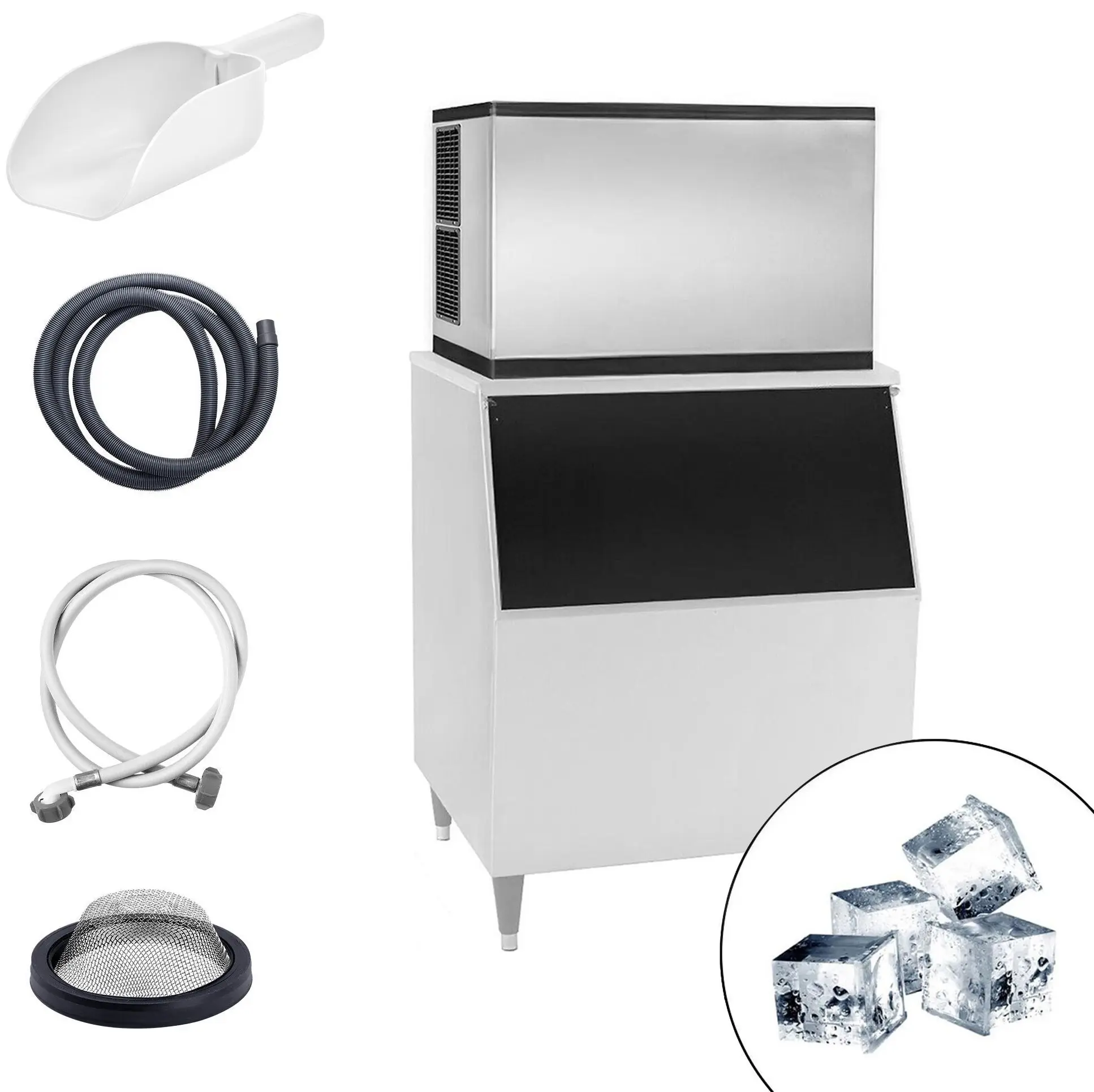 Льдогенератор GGM Gastro EWI403VHN#EVI350F (Inox/Black) - 2