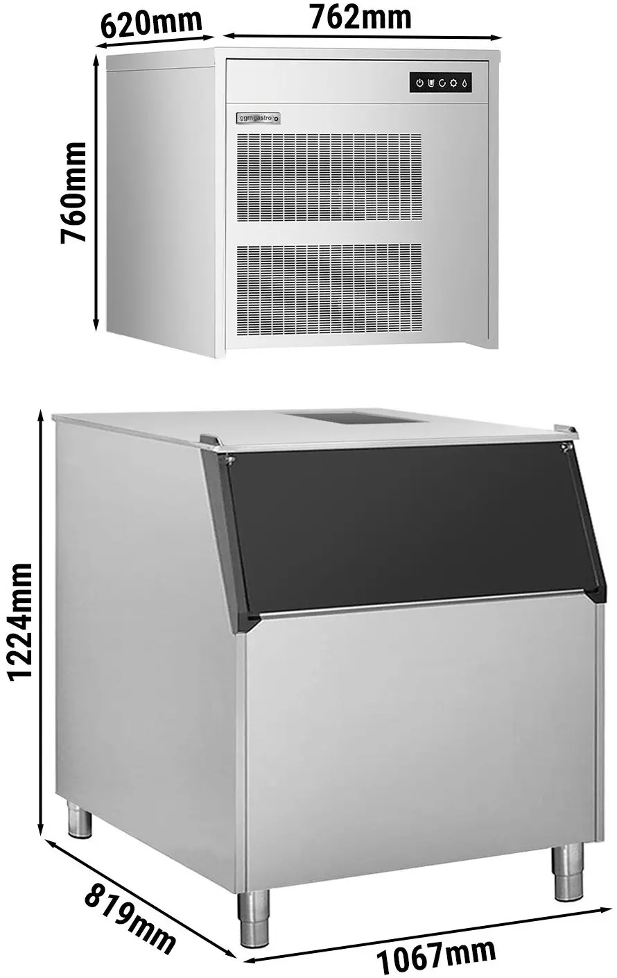 Generator de gheata GGM Gastro FEI390#EVI350F (Inox/Black) - 8