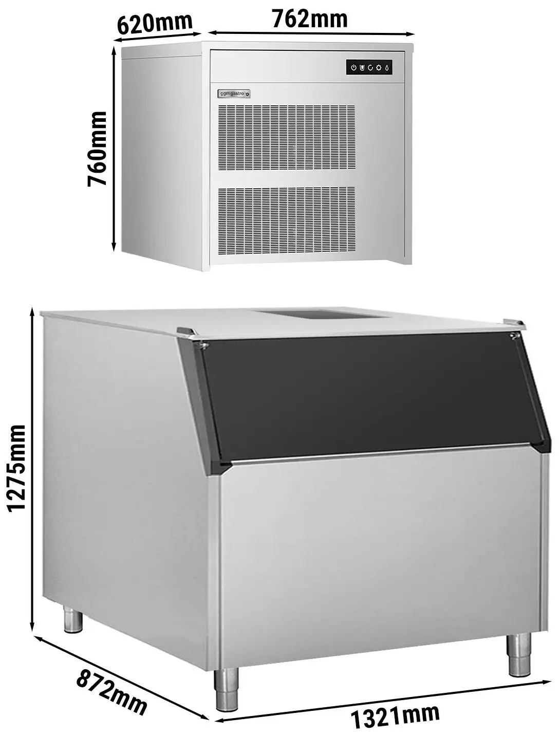 Generator de gheata GGM Gastro FEI390#EVI500F (Inox/Black) - 8