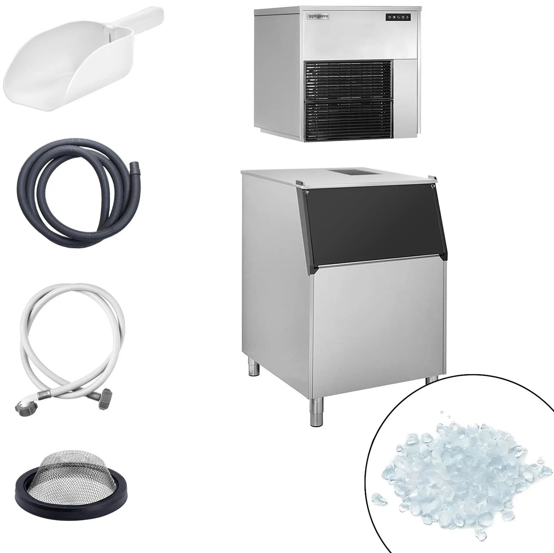 Льдогенератор GGM Gastro FEI565#EVI200F (Inox/Black) - 6