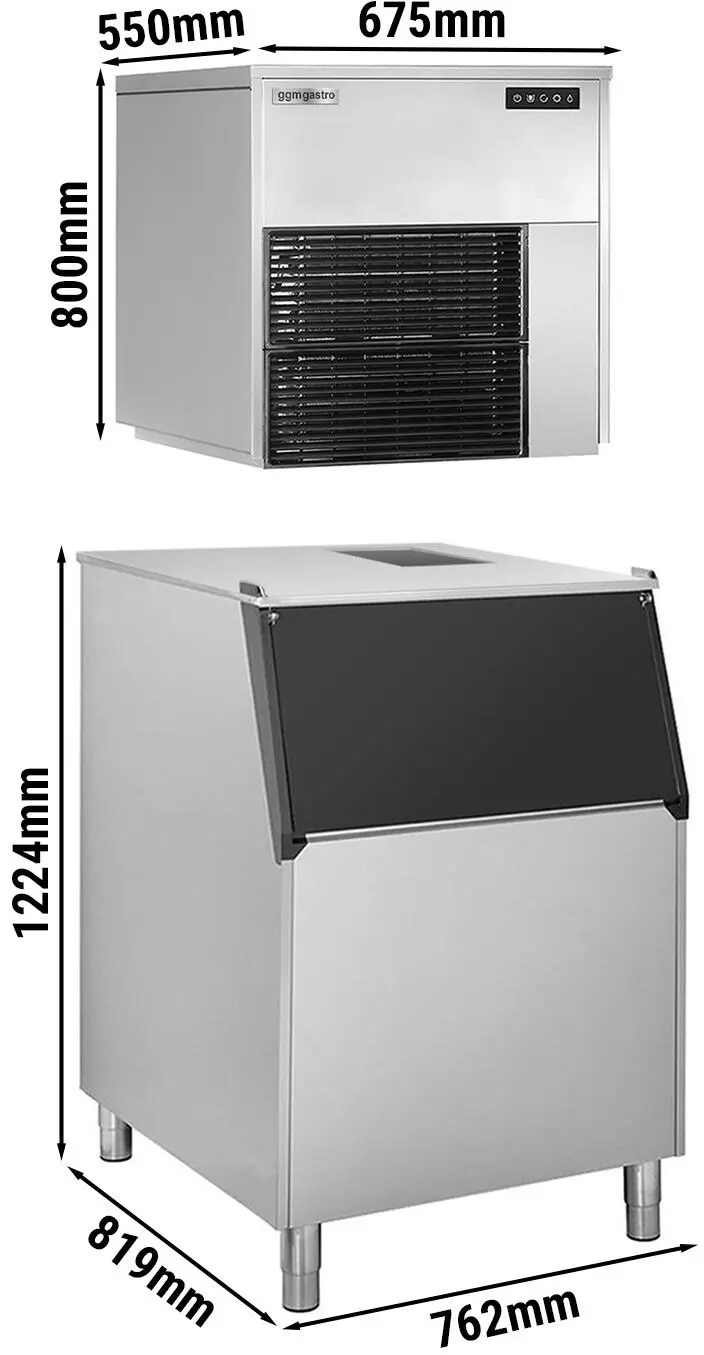 Льдогенератор GGM Gastro FEI565#EVI200F (Inox/Black) - 8
