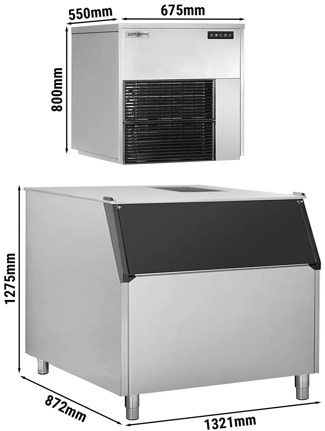 Льдогенератор GGM Gastro FEI565#EVI500F (Inox/Black) - 8