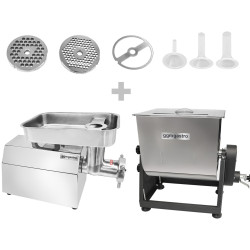 Set masina de tocat carne + malaxor pentru carne GGM Gastro FMFC25#FWFC450 (Inox) Thumb