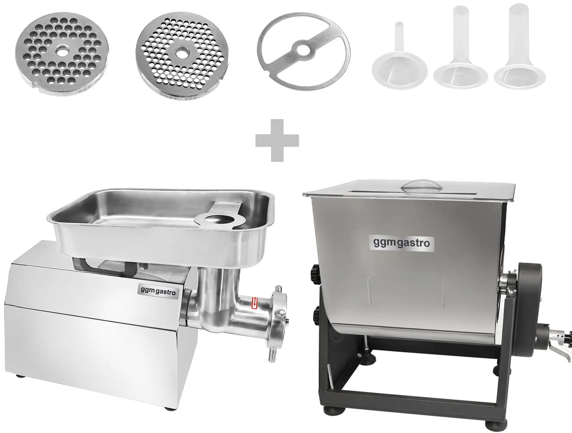 Set masina de tocat carne + malaxor pentru carne GGM Gastro FMFC25#FWFC450 (Inox) - 13