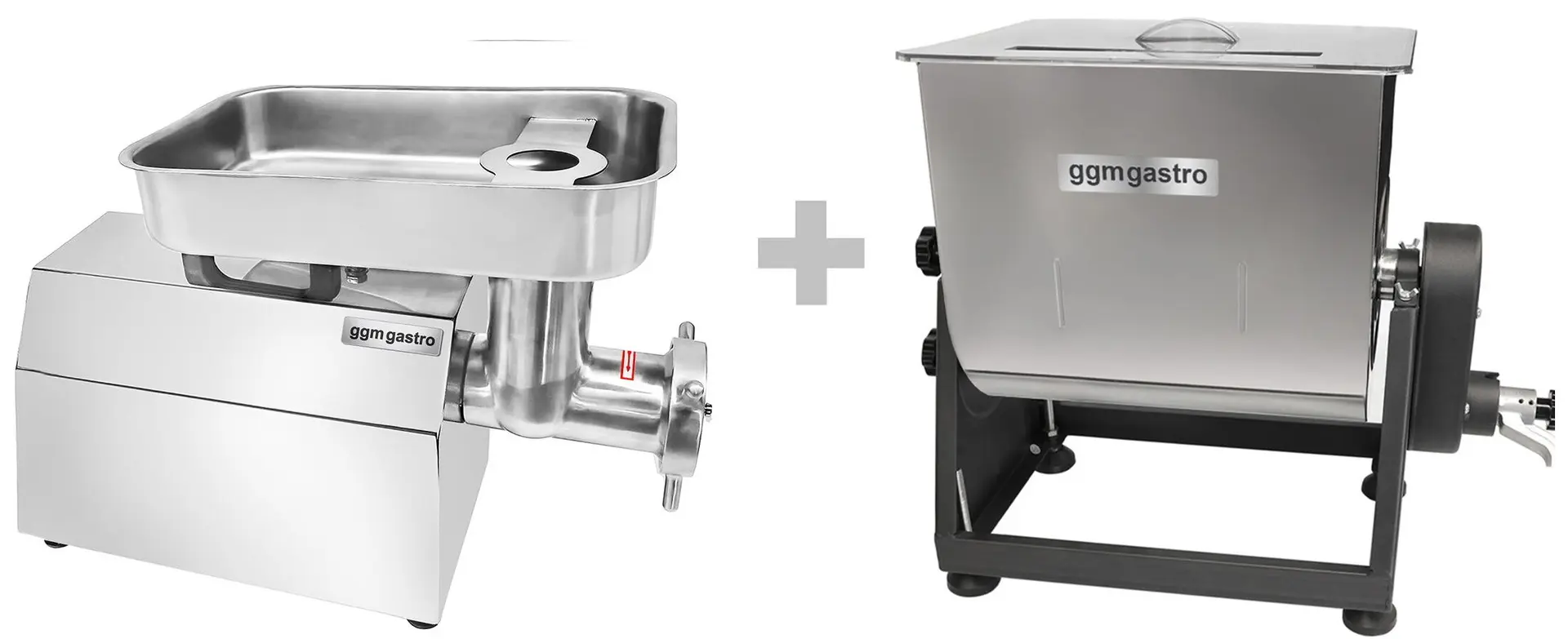 Set masina de tocat carne + malaxor pentru carne GGM Gastro FMFC25#FWFC450 (Inox)