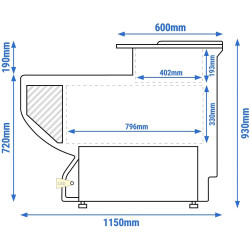 Кассовый прилавок GGM Gastro KAM128R (White) Thumb