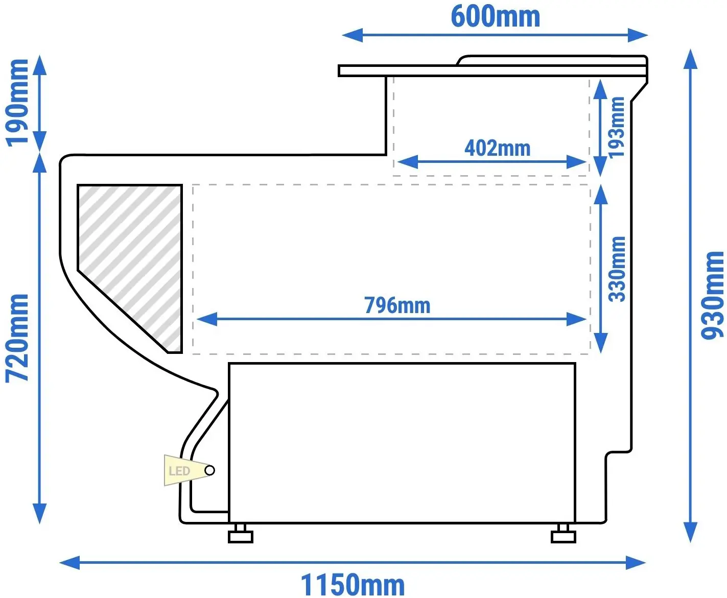 Masa pentru casa de marcat GGM Gastro KAM128R-Y (Yellow) - 4