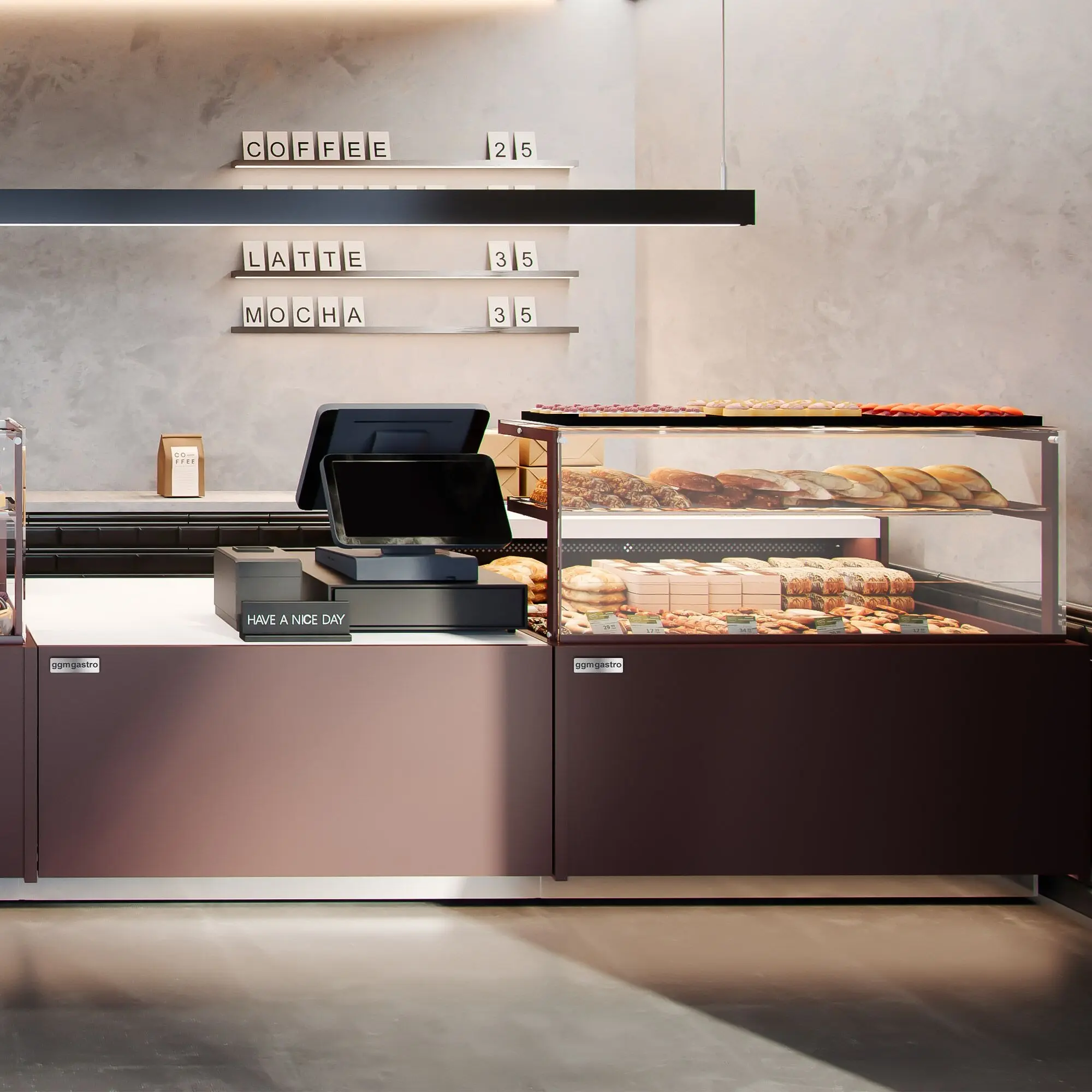 Кассовый прилавок GGM Gastro Riga KAI201-M (Brown) - 3