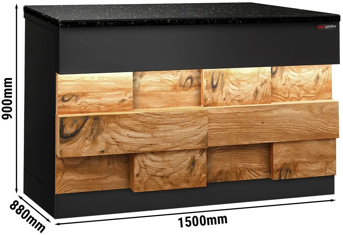 Кассовый прилавок GGM Gastro Toronto KATE150D (Black/Natural) - 5