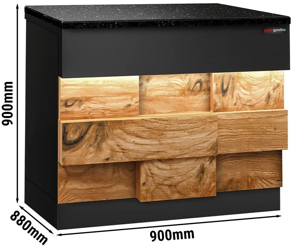Кассовый прилавок GGM Gastro Toronto KATE90D (Black/Natural) - 5