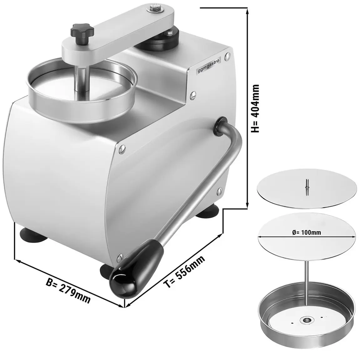 Пресс для гамбургеров GGM Gastro HMSM1015#PF10 (Inox) - 2