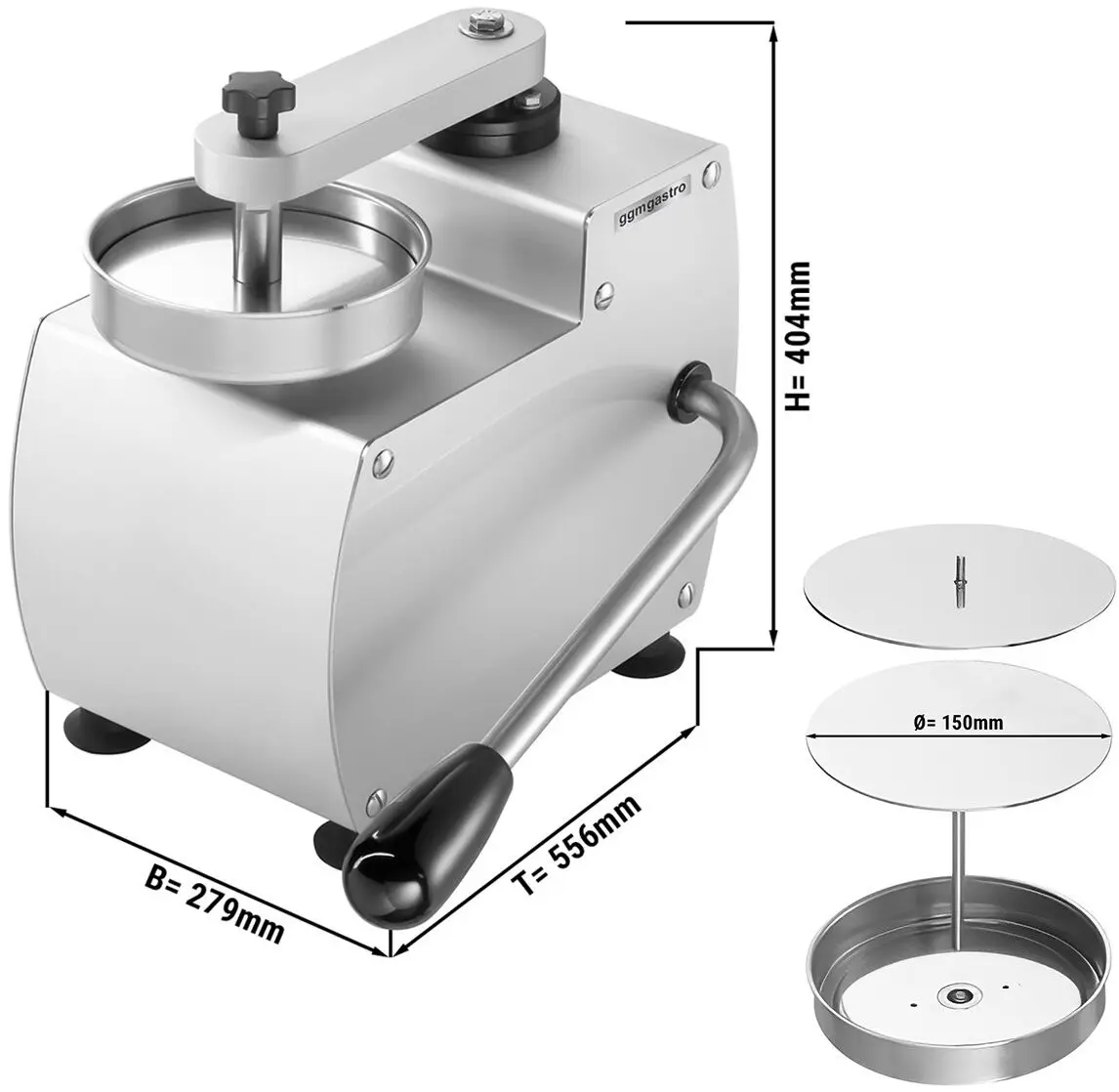 Пресс для гамбургеров GGM Gastro HMSM1015#PF15 (Inox) - 2