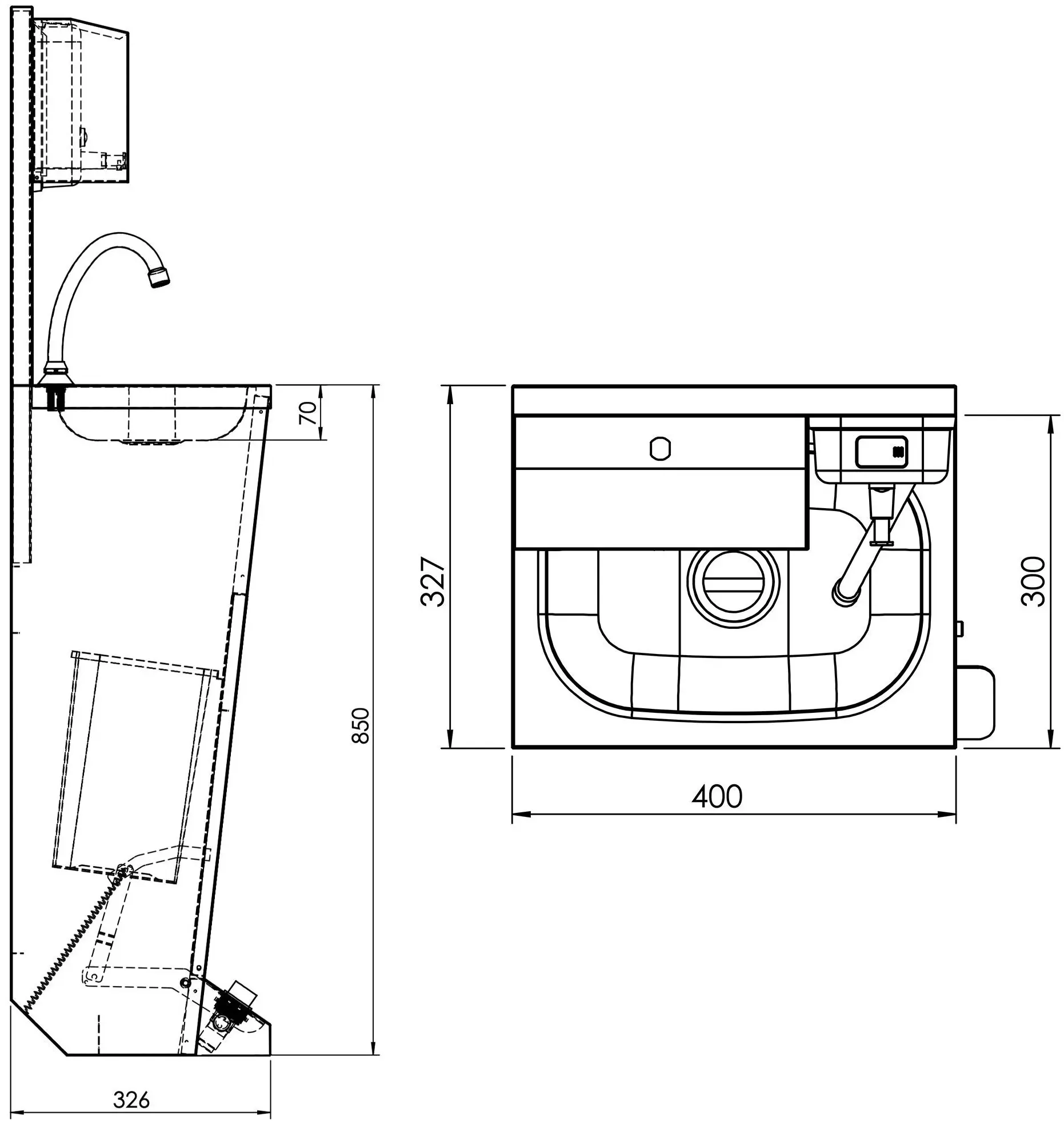 Рукомойник бесконтактный GGM Gastro HWB439 (Inox) - 6