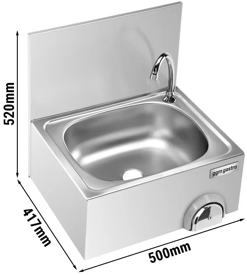 Рукомойник бесконтактный GGM Gastro HWB54M (Inox) - 4