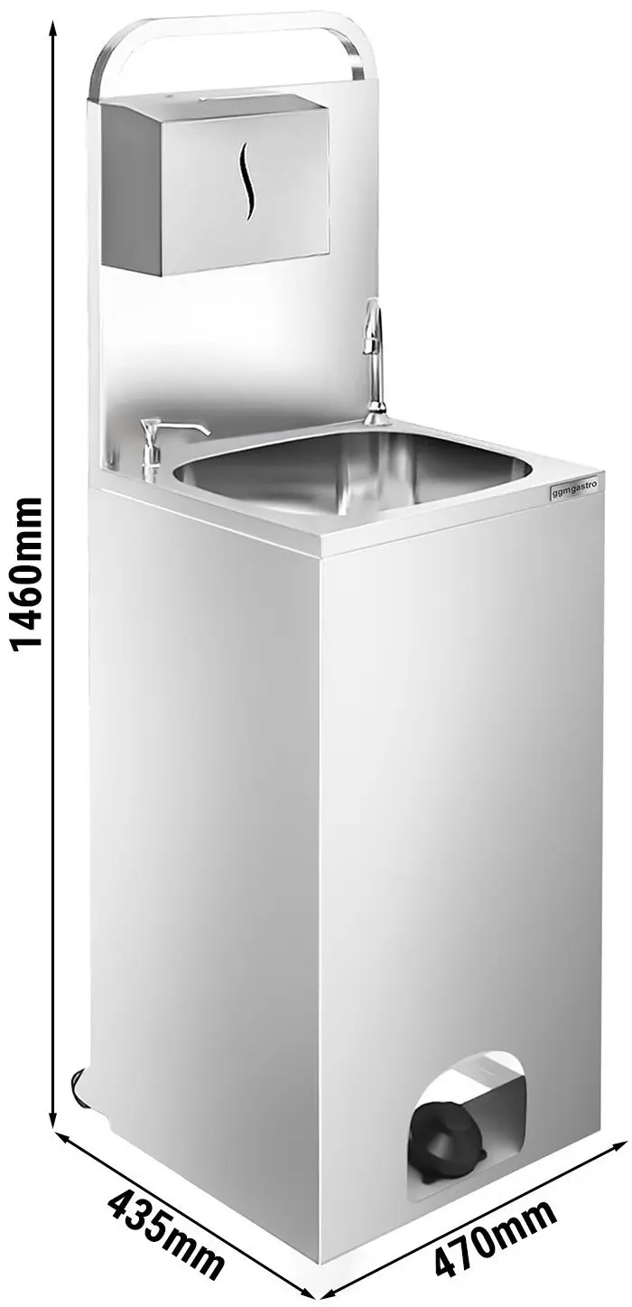 Рукомойник бесконтактный GGM Gastro HWBB43 (Inox) - 6