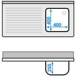 Стол-мойка для посудомоечной машины GGM Gastro STK126SBR1 (Inox) Thumb