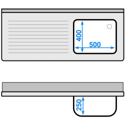 Стол-мойка для посудомоечной машины GGM Gastro STK146SBR1 (Inox) Thumb