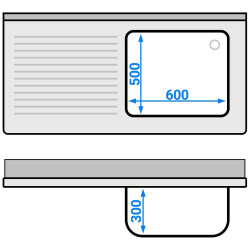 Стол-мойка для посудомоечной машины GGM Gastro STK147SBR1 (Inox) Thumb