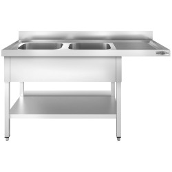 Masa cu chiuveta pentru masina de spalat vase GGM Gastro STK166SBL2 (Inox) Thumb