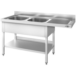 Masa cu chiuveta pentru masina de spalat vase GGM Gastro STK166SBL2 (Inox) Thumb