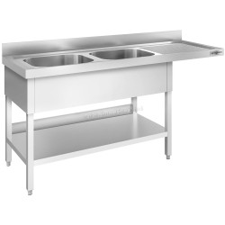 Стол-мойка для посудомоечной машины GGM Gastro STK186SBL2 (Inox)
