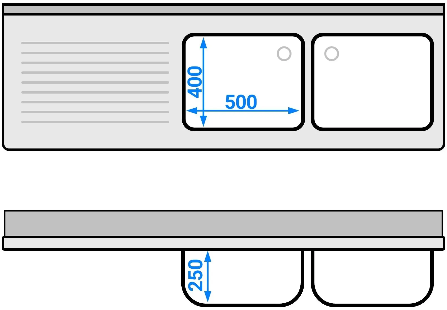 Стол-мойка для посудомоечной машины GGM Gastro STK186SBR2 (Inox) - 9