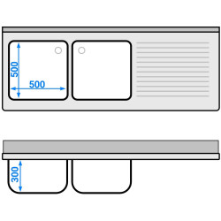 Стол-мойка для посудомоечной машины GGM Gastro STK187SBL2 (Inox) Thumb