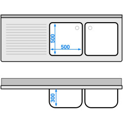 Стол-мойка для посудомоечной машины GGM Gastro STK187SBR2 (Inox) Thumb