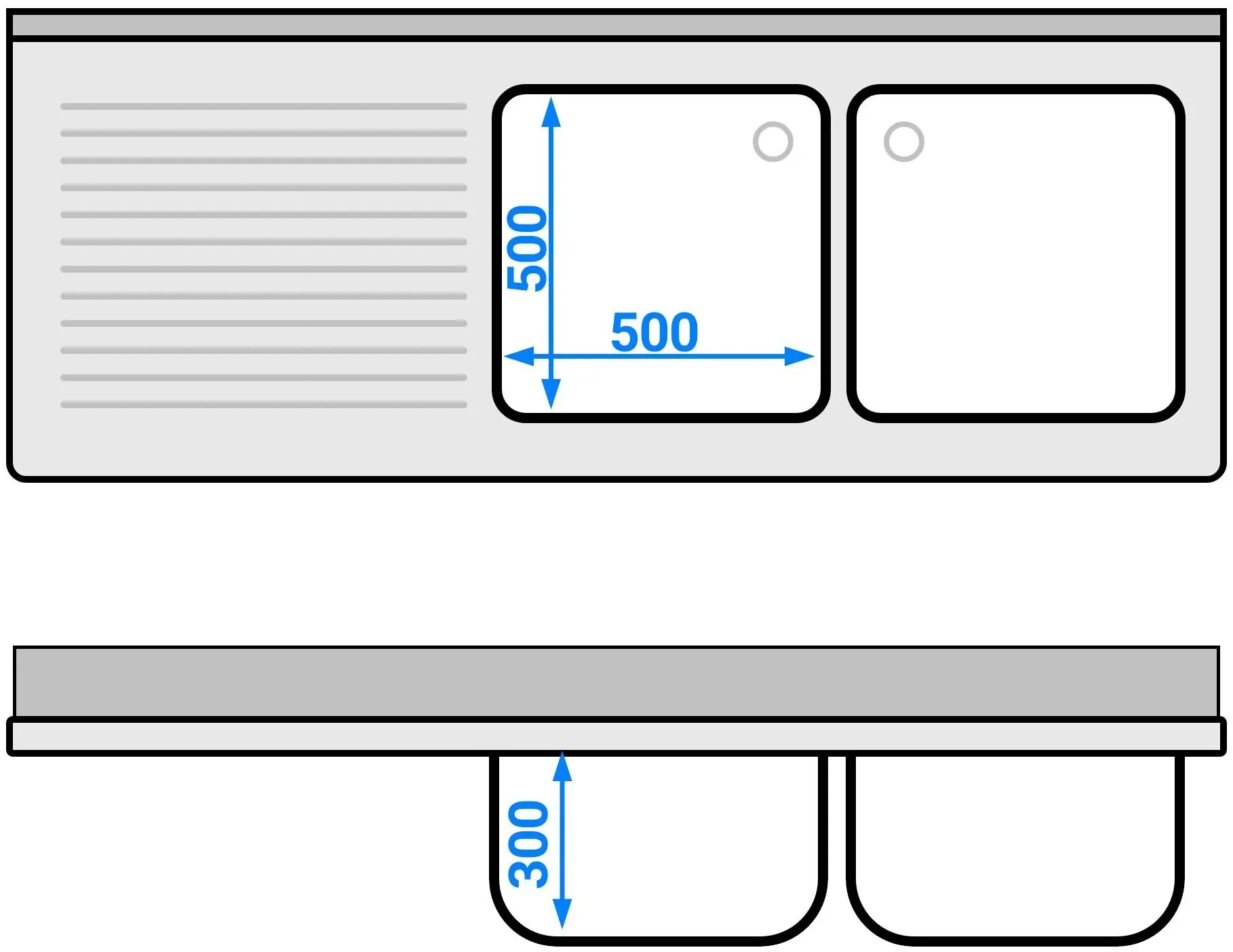 Стол-мойка для посудомоечной машины GGM Gastro STK187SBR2 (Inox) - 10