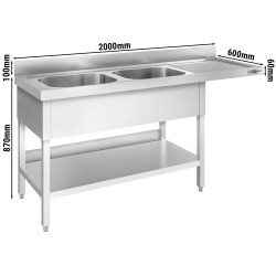 Стол-мойка для посудомоечной машины GGM Gastro STK206SBL2 (Inox) Thumb