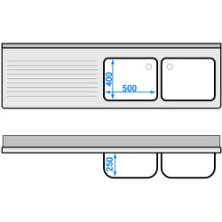 Стол-мойка для посудомоечной машины GGM Gastro STK206SBR2 (Inox) Thumb