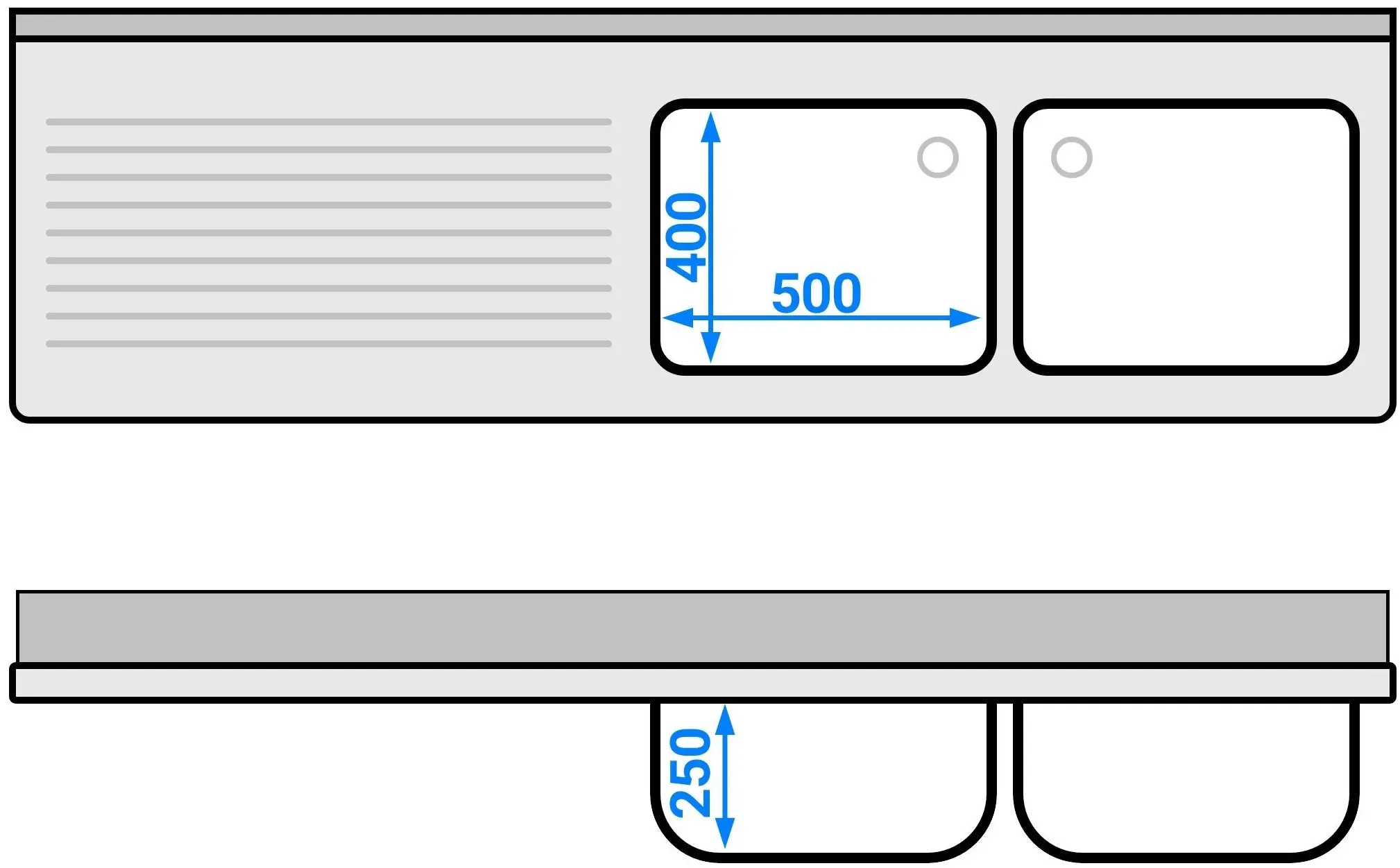 Стол-мойка для посудомоечной машины GGM Gastro STK206SBR2 (Inox) - 9