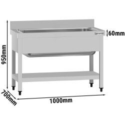 Стол-мойка GGM Gastro STB107T1 (Inox) Thumb