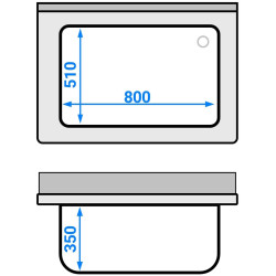 Стол-мойка GGM Gastro STB107T1 (Inox) Thumb
