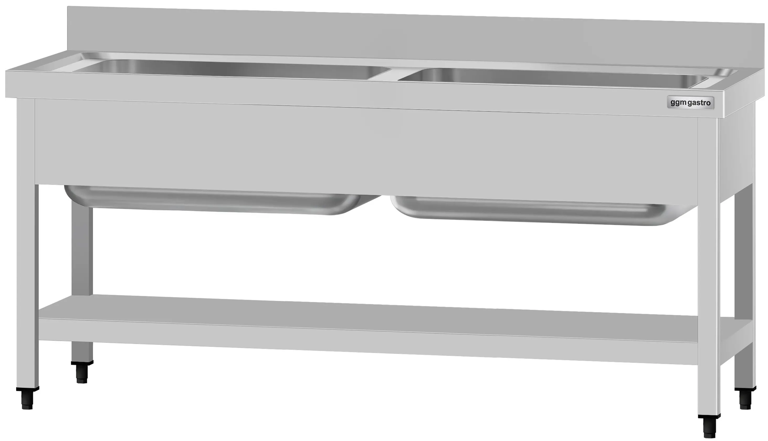 Стол-мойка GGM Gastro STB166T2 (Inox) - 3