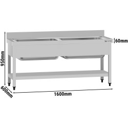 Стол-мойка GGM Gastro STB166T2 (Inox) Thumb