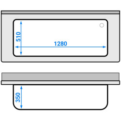 Стол-мойка GGM Gastro STB167T1 (Inox) Thumb