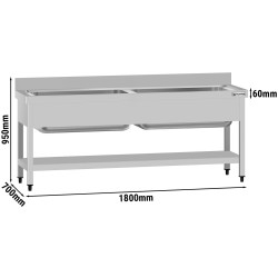 Стол-мойка GGM Gastro STB187T2 (Inox) Thumb