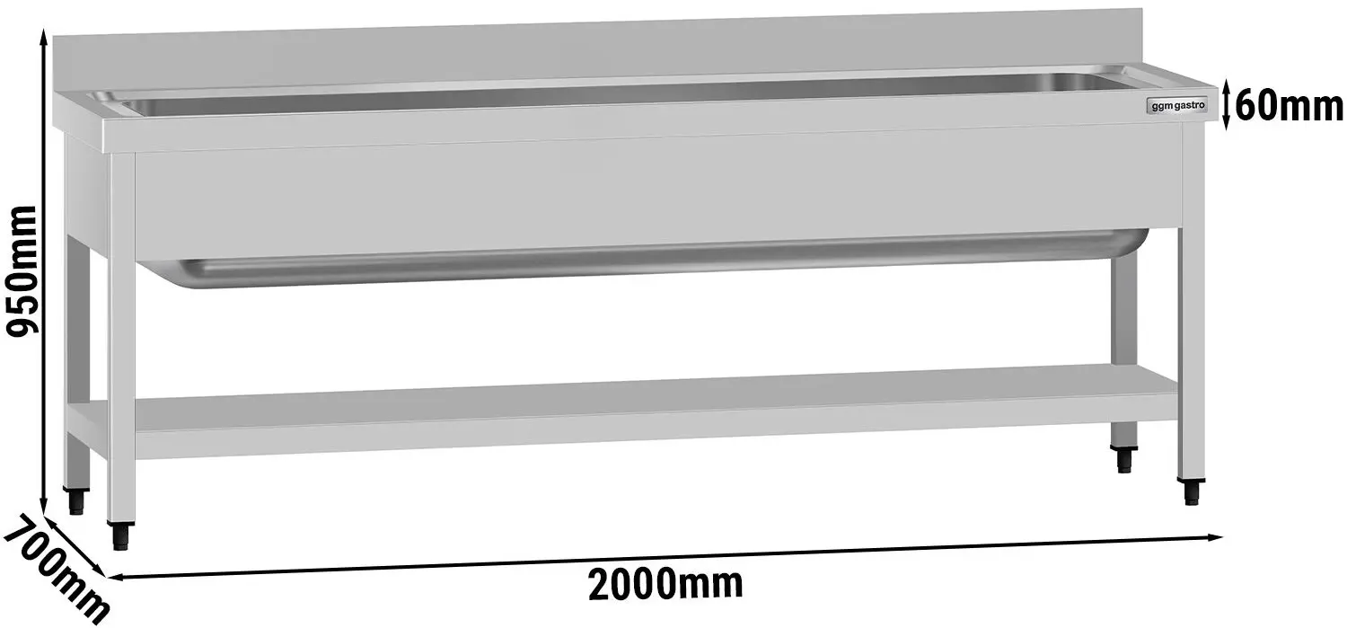 Стол-мойка GGM Gastro STB207T1 (Inox) - 7