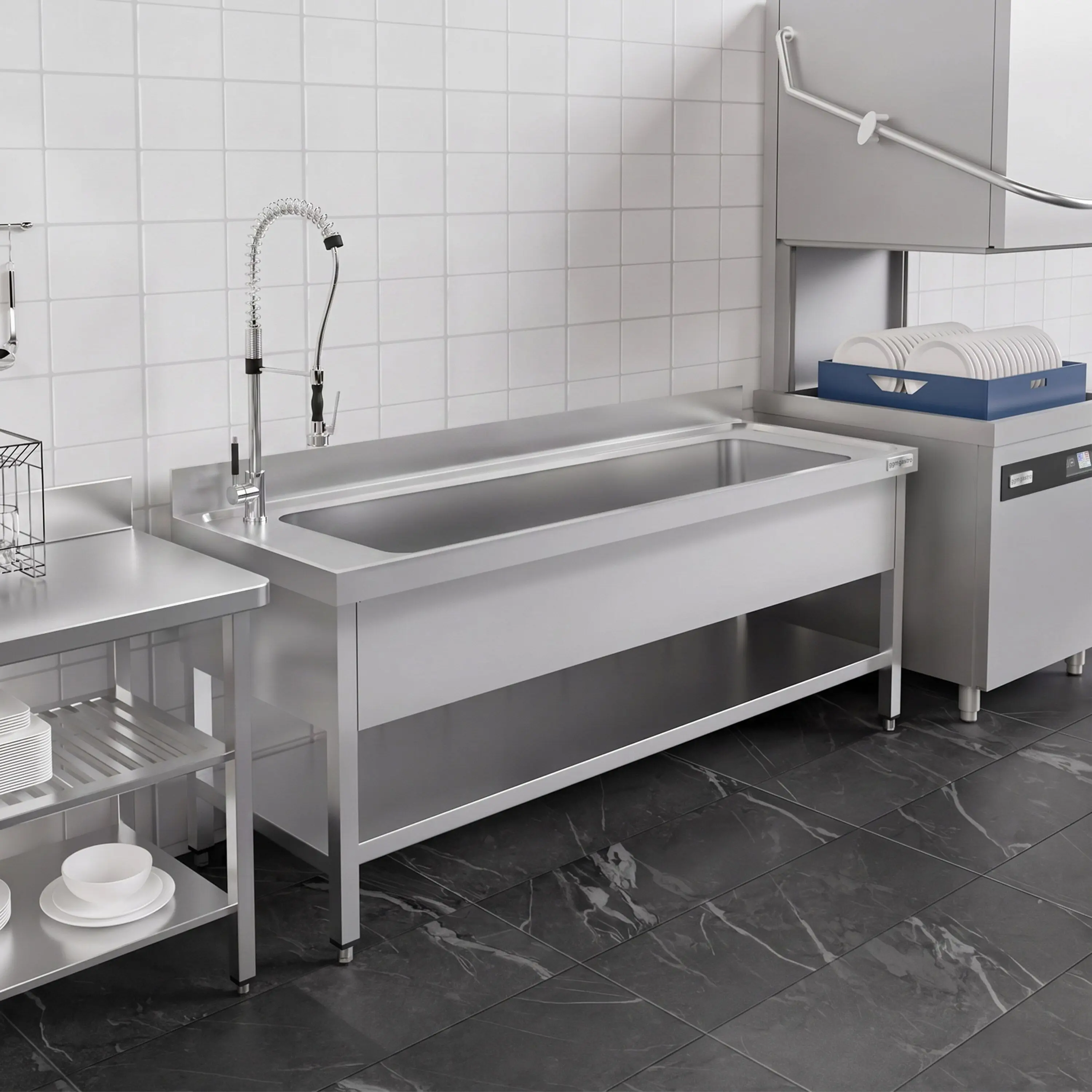 Стол-мойка GGM Gastro STB207T1 (Inox) - 9