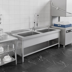Masa cu chiuveta GGM Gastro STB207T2 (Inox) Thumb