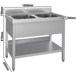 Masa cu chiuveta GGM Gastro STK106BM2#ECO (Inox) Thumb