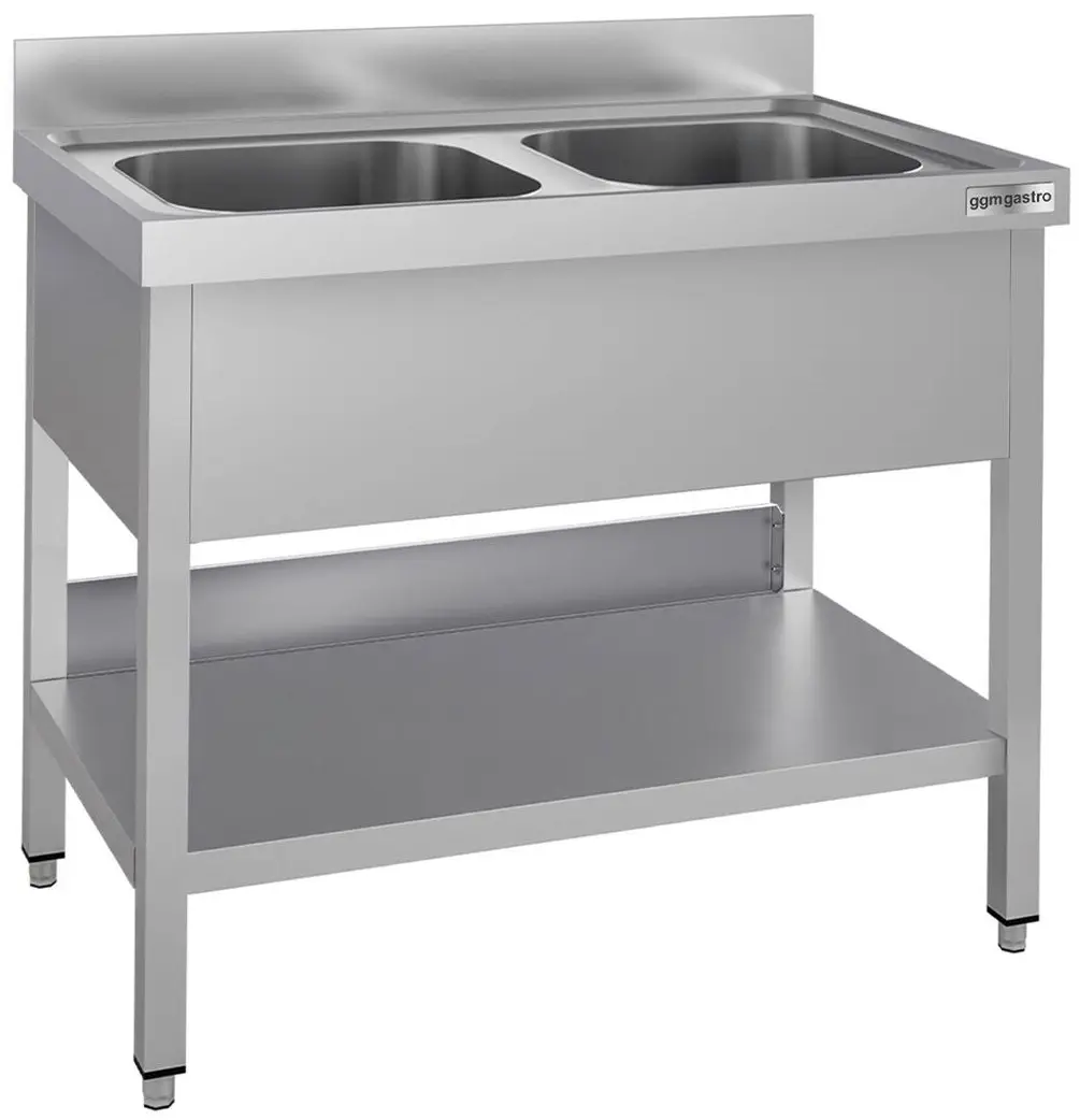 Masa cu chiuveta GGM Gastro STK106BM2#ECO (Inox)