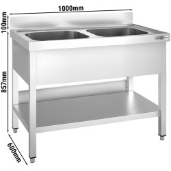 Стол-мойка GGM Gastro STK106BM2 (Inox) Thumb