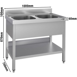 Стол-мойка GGM Gastro STK107BM2#ECO (Inox) Thumb