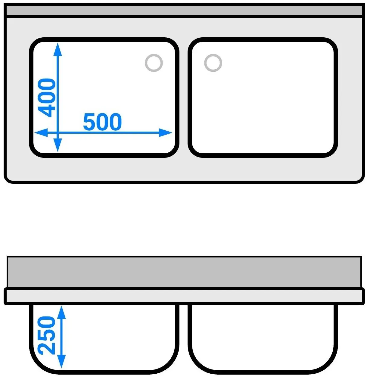 Стол-мойка GGM Gastro STK126BM2#ECO (Inox) - 12