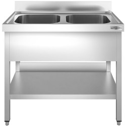Стол-мойка GGM Gastro STK126BM2 (Inox) Thumb